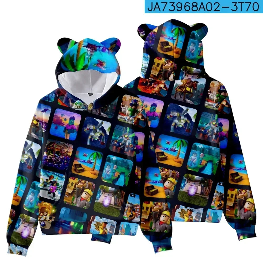 Kids Roblox Cat Ear Sweatshirt - Side View, Winter 2024 Collection