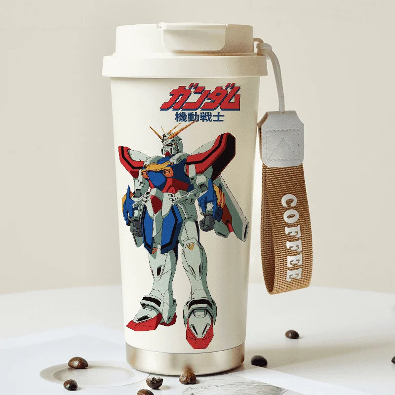 Mobile Suit Gundam Thermos Cup Student Personalized Trendy Water Cup Anime Childlike Stainless Steel Coffee Cup Christmas Gift