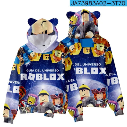 Roblox Cat Ear Hooded Sweatshirt for Kids - Front View, Winter 2024