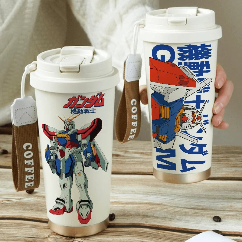 Mobile Suit Gundam Thermos Cup Student Personalized Trendy Water Cup Anime Childlike Stainless Steel Coffee Cup Christmas Gift