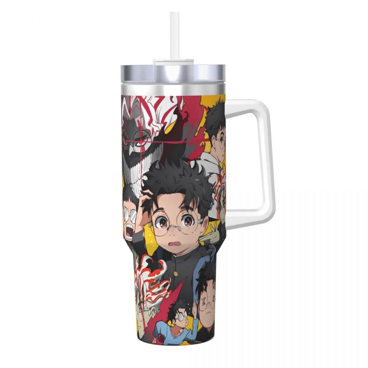 Stanley Tumbler Dandadan Anime Japanese Insulated Stainless Steel Cup, Travel Mug, Hot & Cold Drinks, Water Bottle - Like Stanley Cup & Owala Tumbler