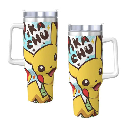 Pokémon Stainless Steel Tumbler | Insulated Water Bottle | Anime Cartoon Print | Cold Drinks & Coffee | Customizable Travel Mug