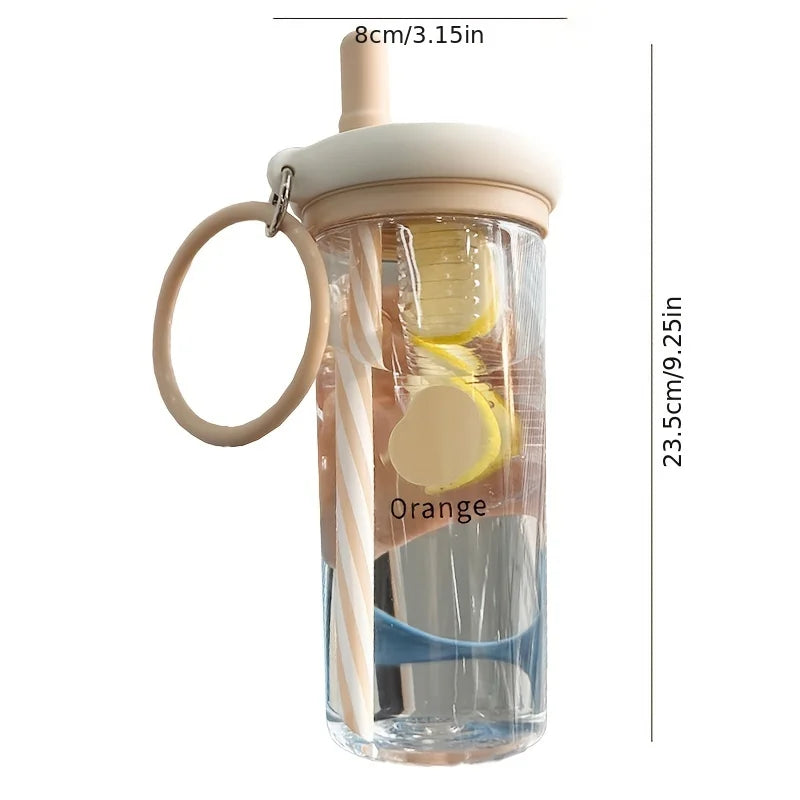 800ml Infuser Tumbler, Blue, with Straw, BPA-Free