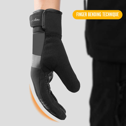 Kyncilor Winter Sport Gloves - Black, Full Finger with Palm Grip.