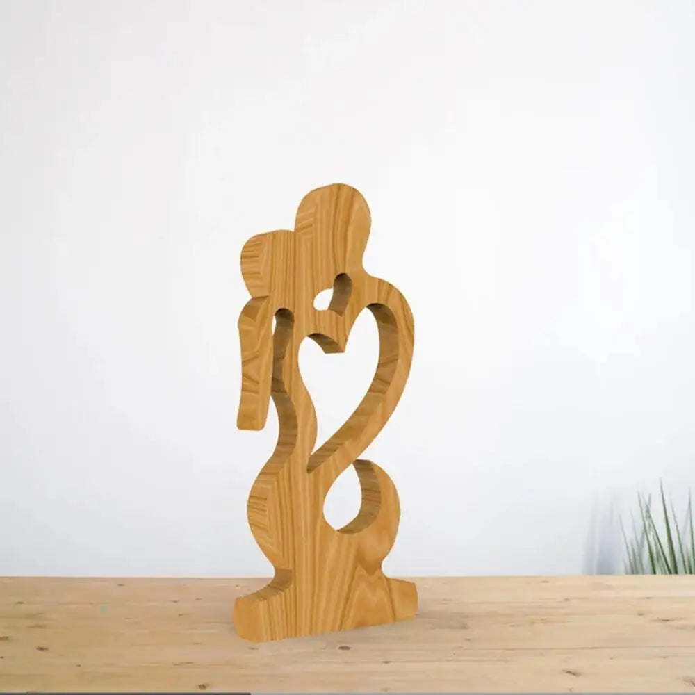 Valentine's Day gift idea: Unique wooden statue of a couple in love.