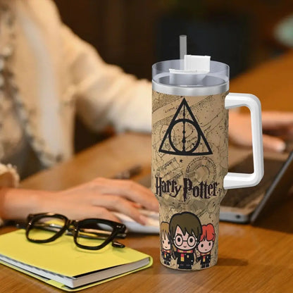 MINISO Harry Potter 40oz Stainless Steel Tumbler - Insulated Thermal Travel Mug for Hot & Cold Drinks