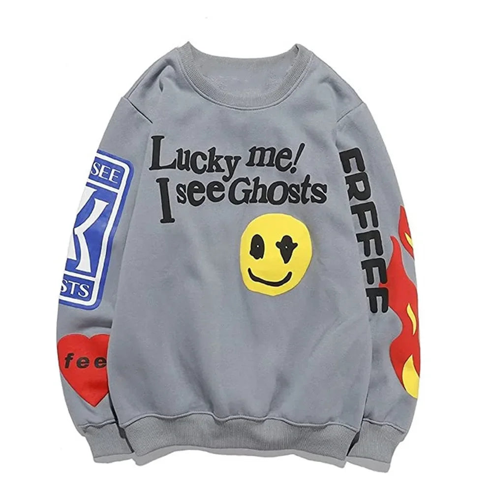 Lucky Me I See Ghosts Hoodie Front