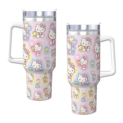 Hello Kitty Stainless Steel Tumbler, Driving Design, with Straw & Lid