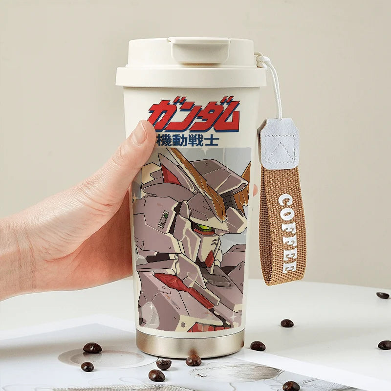 Mobile Suit Gundam Thermos Cup Student Personalized Trendy Water Cup Anime Childlike Stainless Steel Coffee Cup Christmas Gift