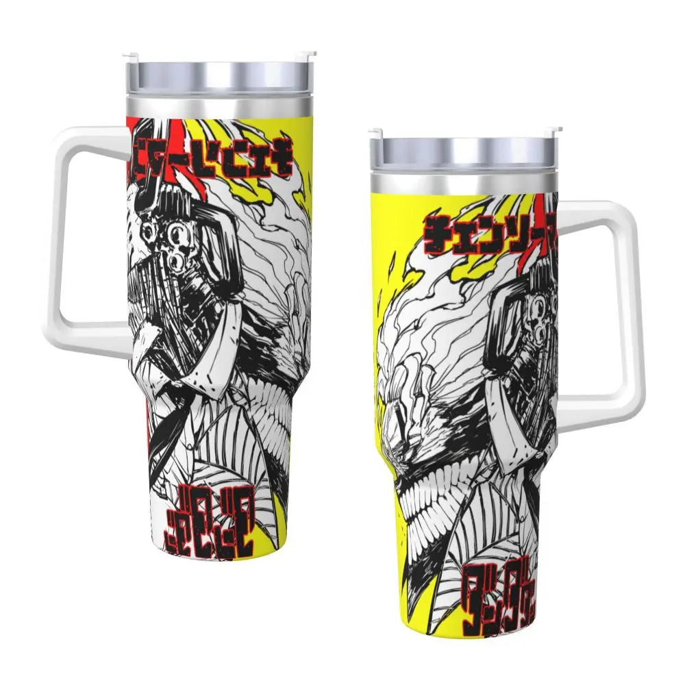 Stanley Tumbler Dandadan Anime Japanese Insulated Stainless Steel Cup, Travel Mug, Hot & Cold Drinks, Water Bottle - Like Stanley Cup & Owala Tumbler