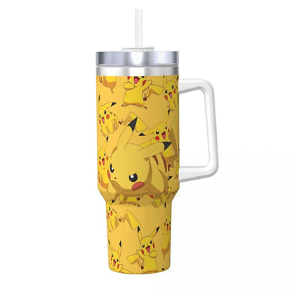 Pokémon Stainless Steel Tumbler | Insulated Water Bottle | Anime Cartoon Print | Cold Drinks & Coffee | Customizable Travel Mug