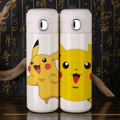 Pokemon Pikachu Thermos - Angled view, showcasing vibrant Pikachu artwork, 350ml capacity.