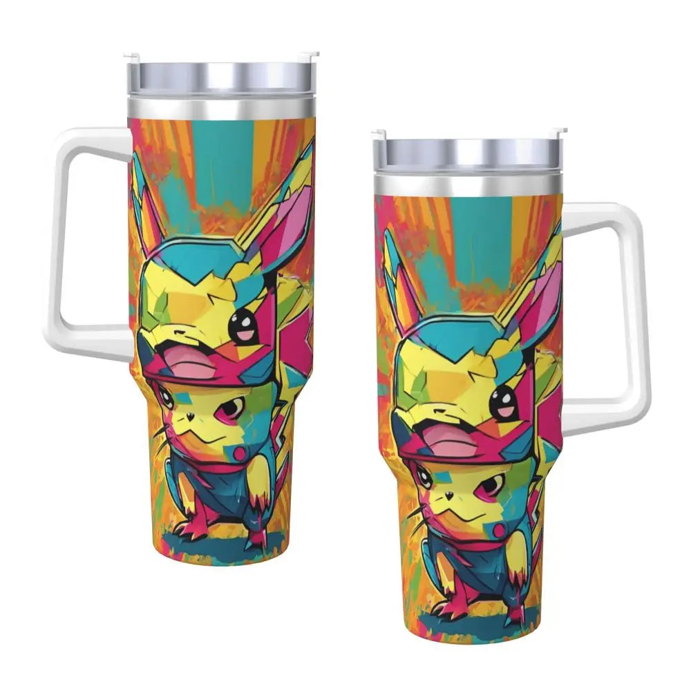 Pokémon Stainless Steel Tumbler | Insulated Water Bottle | Anime Cartoon Print | Cold Drinks & Coffee | Customizable Travel Mug