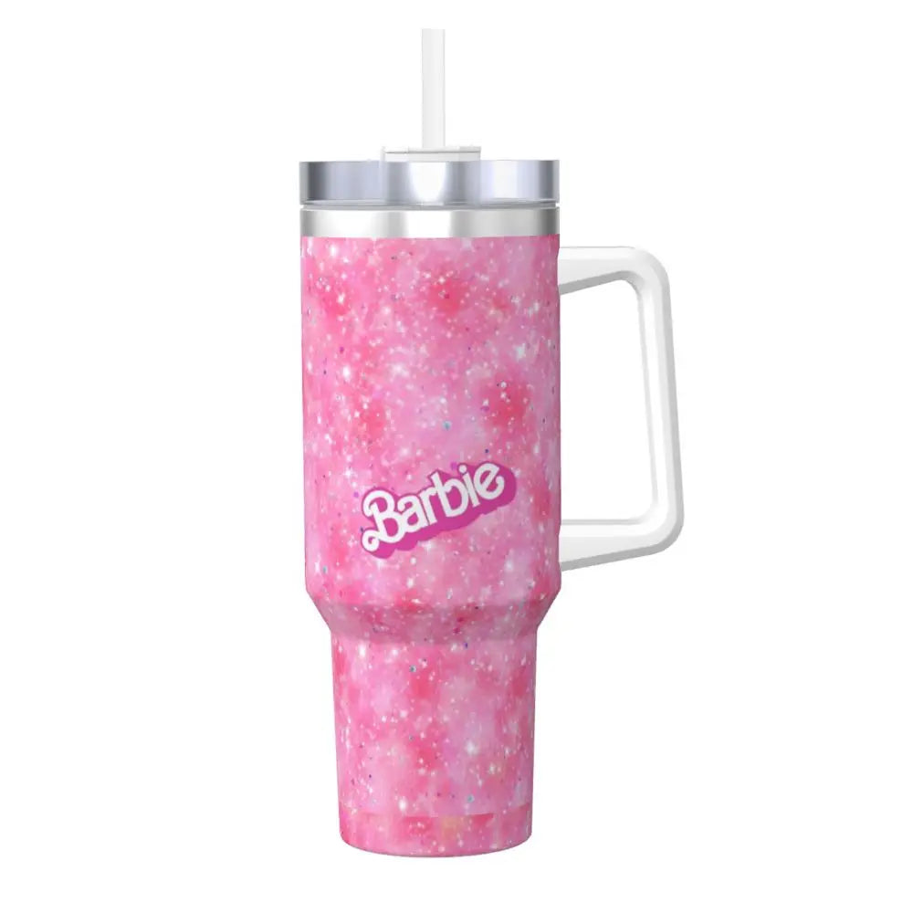 40 oz Insulated Tumbler, Barbie Edition by MINISO, Pink, Stainless Steel, Straw