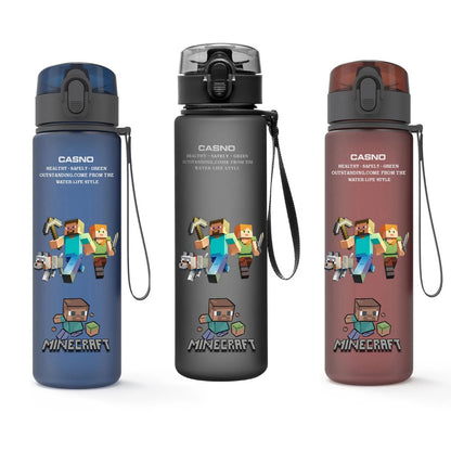 MINISO Minecraft 560ML bottle, showcasing full game-inspired design.