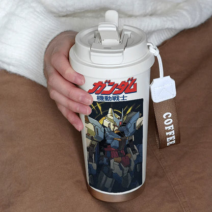 Mobile Suit Gundam Thermos Cup Student Personalized Trendy Water Cup Anime Childlike Stainless Steel Coffee Cup Christmas Gift