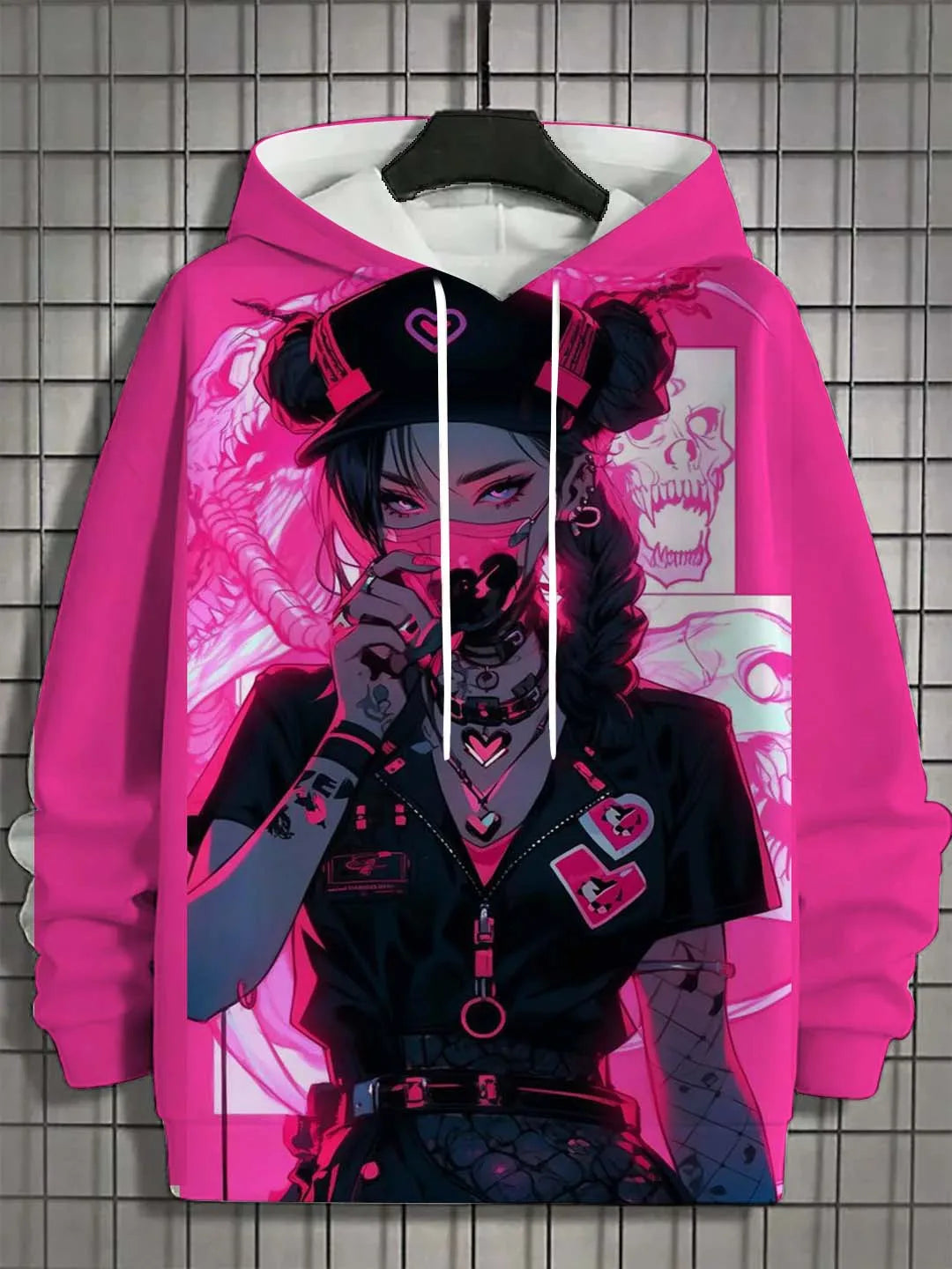 3D Printed Bad Girl Tattoo Art on Men's Hoodie Sleeve