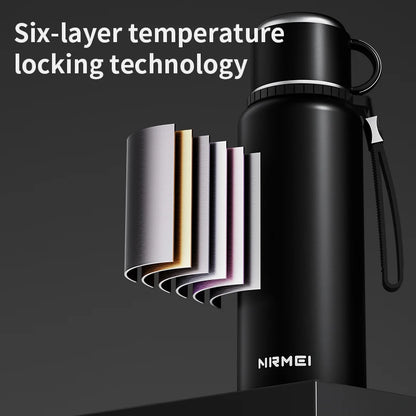 nRMei Insulated Bottle, Stainless Steel, Temperature Screen, Tea Filter, Portable, Drinks