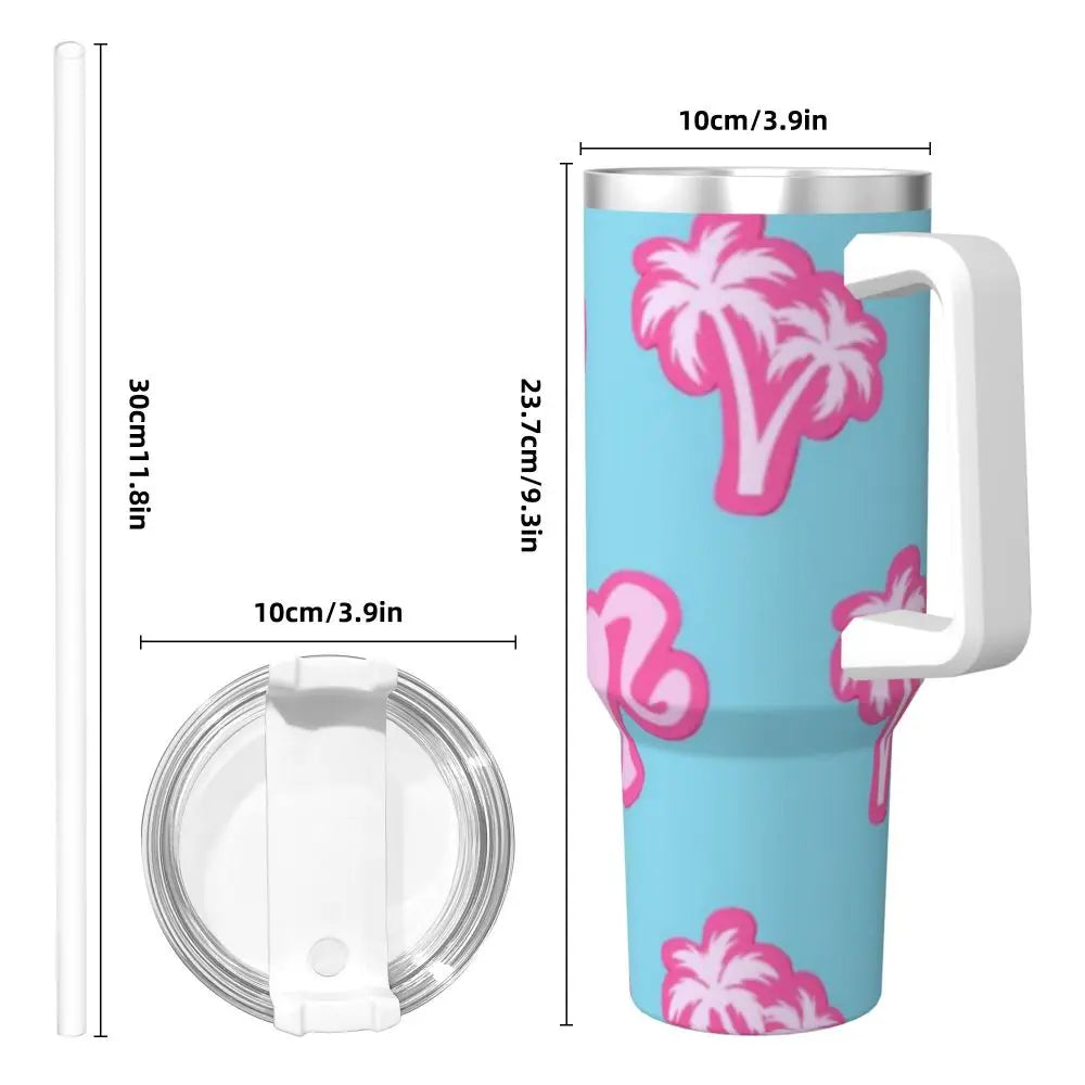 Pink Barbie Tumbler, 40oz, Reusable Straw Included