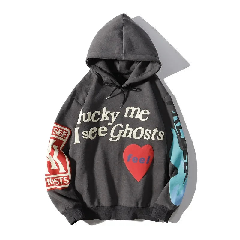 Lucky Me I See Ghosts Graffiti Hoodie Back