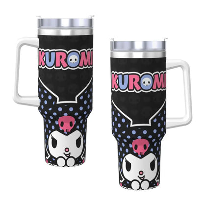 MINISO Kuromi Stainless Steel Tumbler | Sanrio Anime Insulated Travel Mug | Hot & Cold Drinks