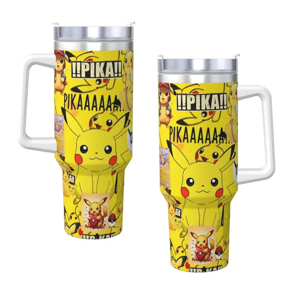 Pokémon Stainless Steel Tumbler | Insulated Water Bottle | Anime Cartoon Print | Cold Drinks & Coffee | Customizable Travel Mug