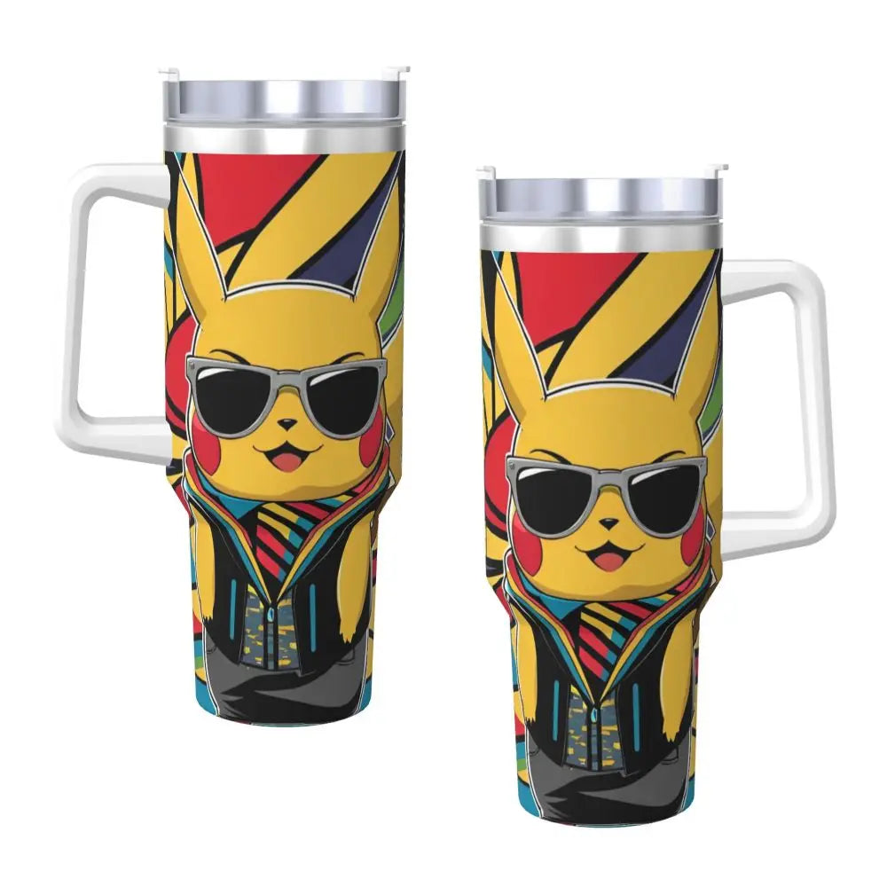 Pokémon Stainless Steel Tumbler | Insulated Water Bottle | Anime Cartoon Print | Cold Drinks & Coffee | Customizable Travel Mug