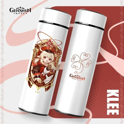 500ml Genshin Impact Vacuum Insulated Bottle Temperature Display Vacuum High Capacity Stainless Steel Thermos Cup Anime Gifts