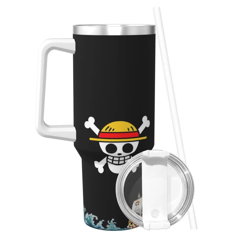 Stanley Tumbler Anime One Piece Inspired, Leakproof Stainless Steel Coffee Mug, Custom DIY Driving Car Mug - Owala Tumbler Alternative