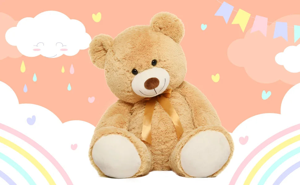 52-inch Tezituor Teddy Bear: Front View, Light Brown