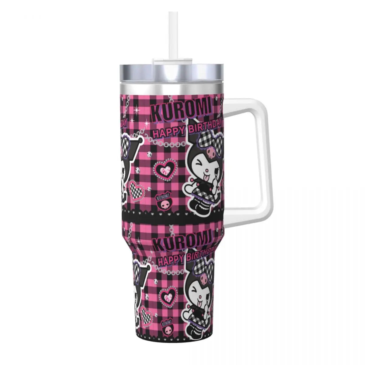 MINISO Kuromi Stainless Steel Tumbler | Sanrio Anime Insulated Travel Mug | Hot & Cold Drinks