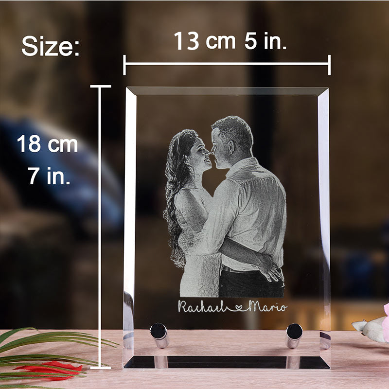 3D - 3D Engraving Crystal Photo Frame – Personalized Custom Photo Gift with 3D Laser Engraving for Special Moments - custom-made. limited stock. Order yours now and stand out with this exclusive piece!