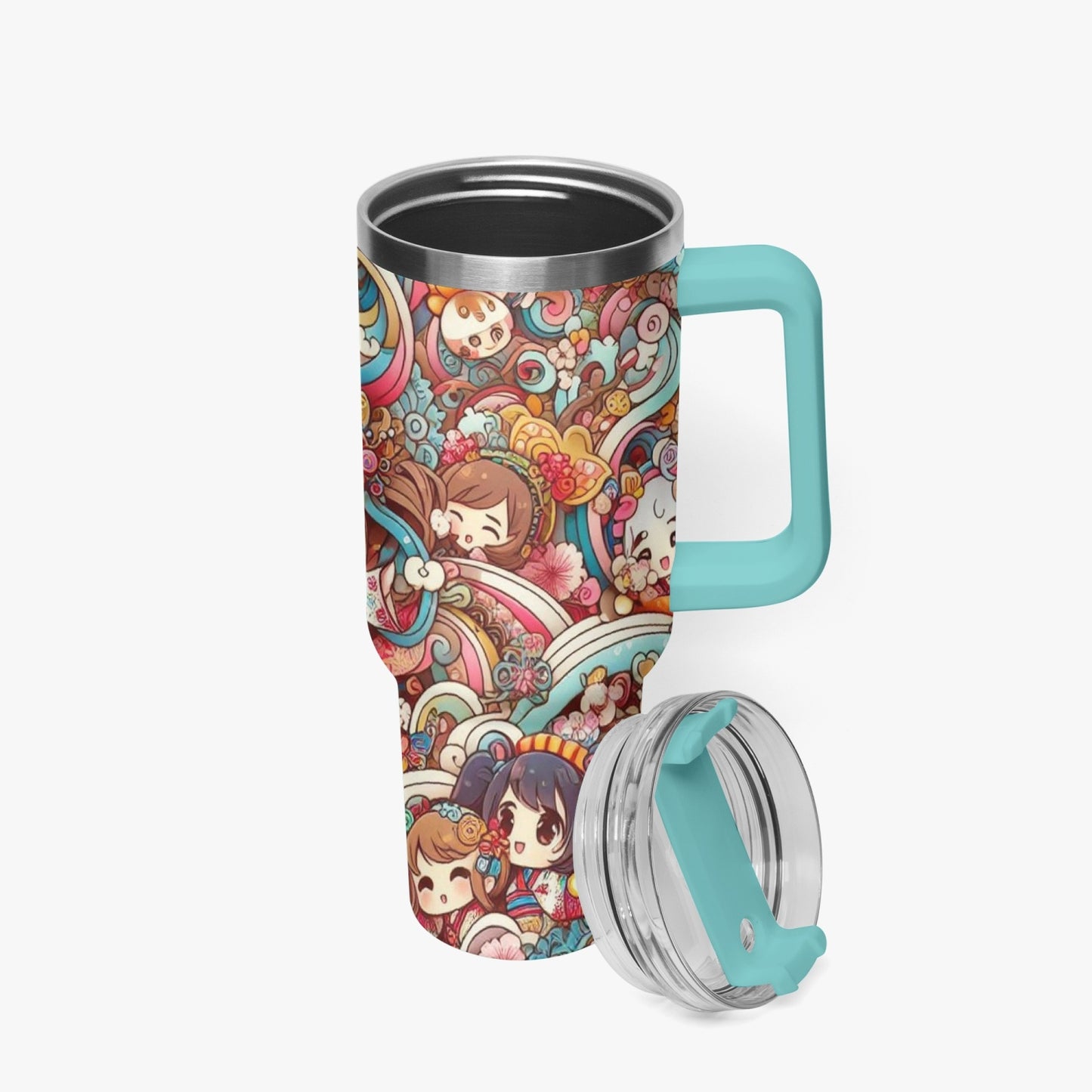 Tumbler - Stanley cup - Car Tumbler Cup 40oz, Anime & Retro Comic Book Style Insulated Mug, Colorful Superhero Design - custom-made. perfect gift idea. Order yours now and stand out with this exclusive piece!