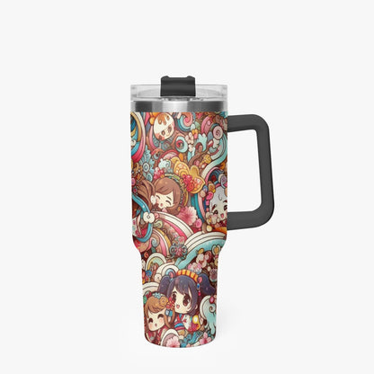 cup - Stanley cup - Car Tumbler Cup 40oz, Anime & Retro Comic Book Style Insulated Mug, Colorful Superhero Design - custom-made. limited stock. Order yours now and stand out with this exclusive piece!