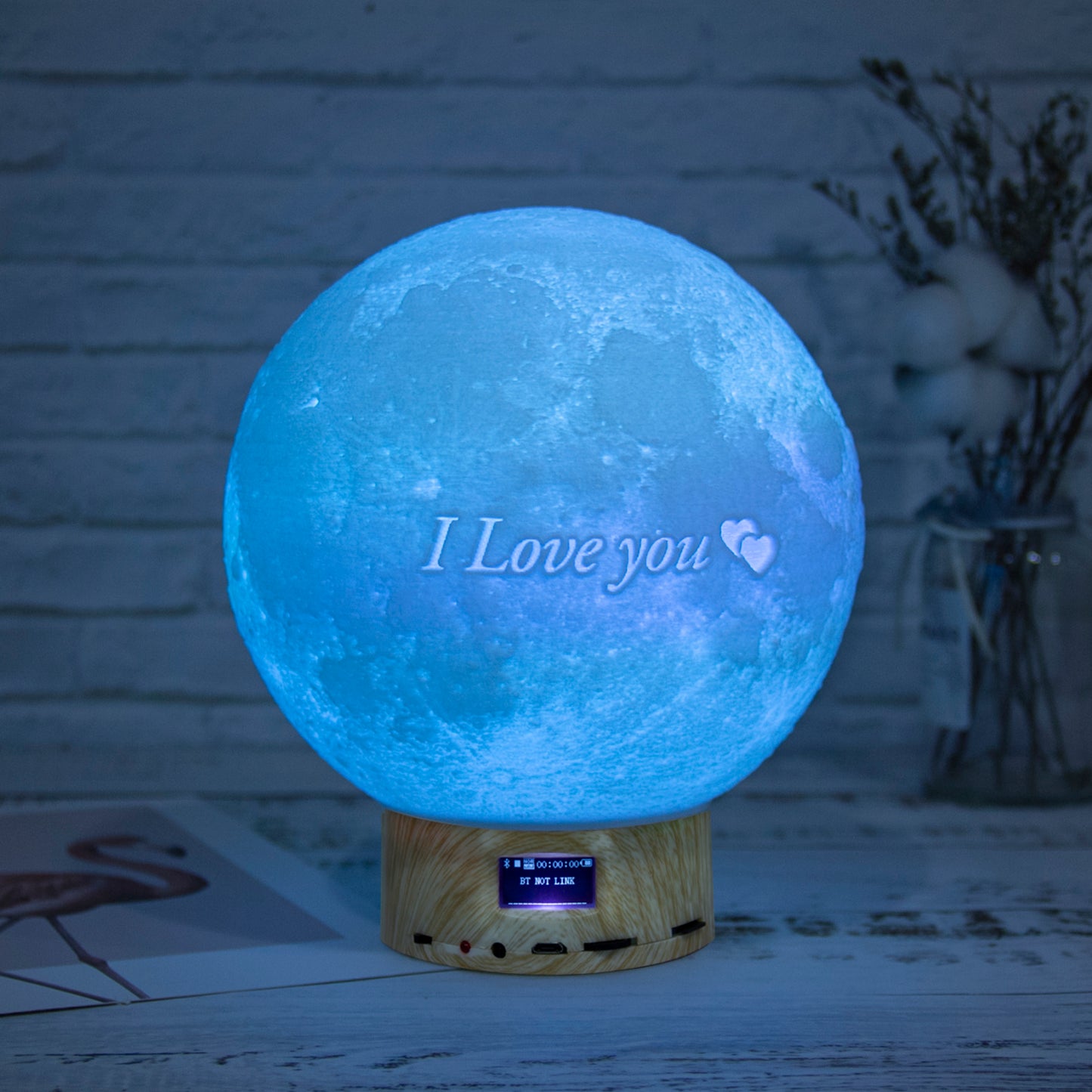 – - Bluetooth Portable Speaker LED Moon Lamp – 3D Printed Wireless Speaker with Color-Changing Light for Home and Outdoor Use - custom-made. limited stock. Order yours now and stand out with this exclusive piece!