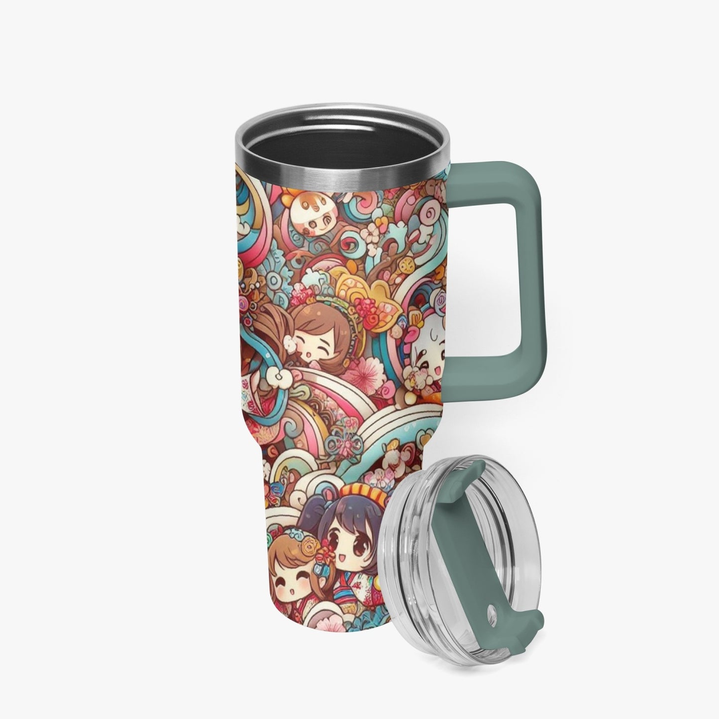 Cup - Stanley cup - Car Tumbler Cup 40oz, Anime & Retro Comic Book Style Insulated Mug, Colorful Superhero Design - custom-made. limited stock. Order yours now and stand out with this exclusive piece!