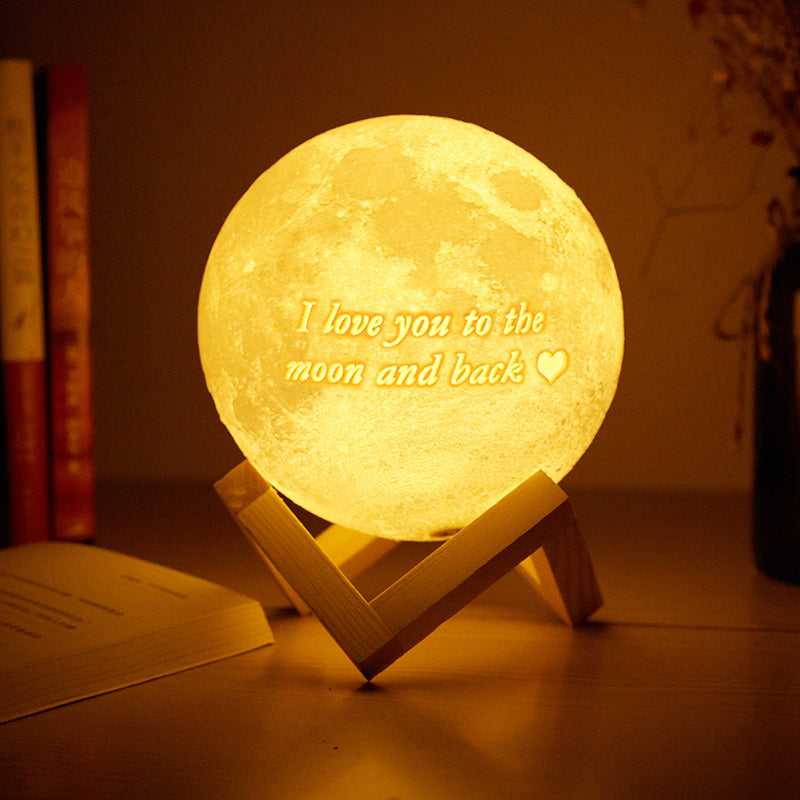 Photo - Personalized 3D Moon Lamp with Custom Photo and Text – Unique Lunar Night Light Gift - custom-made. limited stock. Order yours now and stand out with this exclusive piece!