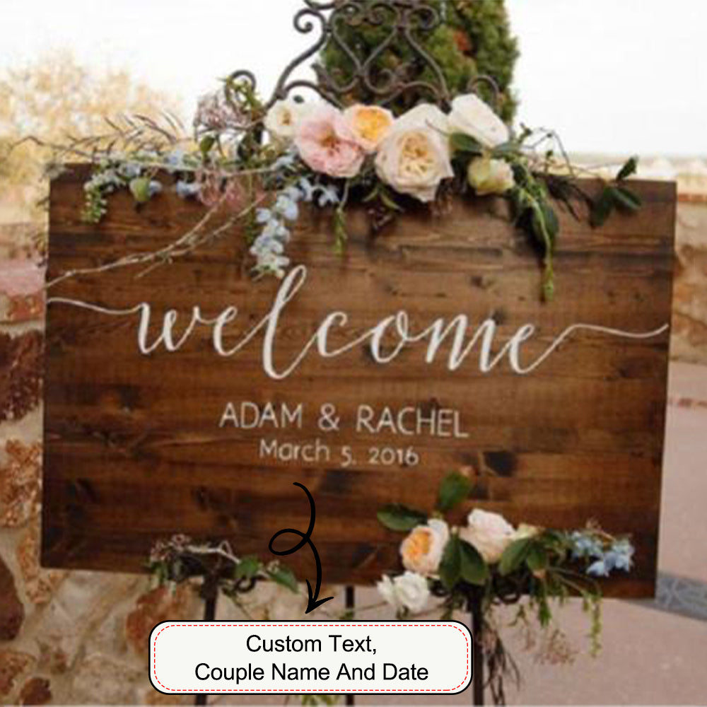 Personalized Wood Welcome Sign – Custom Engraved Rustic Decor for Home, Porch, or Entryway - High Quality Image