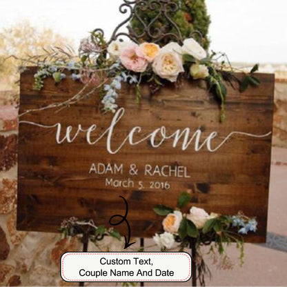 Personalized Wood Welcome Sign – Custom Engraved Rustic Decor for Home, Porch, or Entryway - High Quality Image