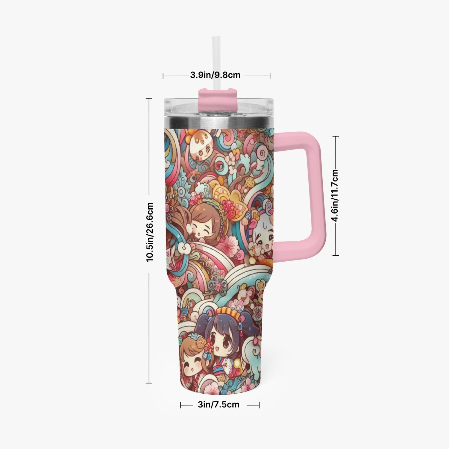 & - Stanley cup - Car Tumbler Cup 40oz, Anime & Retro Comic Book Style Insulated Mug, Colorful Superhero Design - custom-made. perfect gift idea. Order yours now and stand out with this exclusive piece!