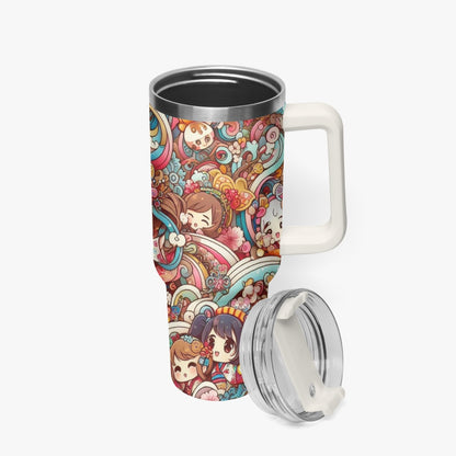 Superhero - Stanley cup - Car Tumbler Cup 40oz, Anime & Retro Comic Book Style Insulated Mug, Colorful Superhero Design - premium material. limited stock. Order yours now and stand out with this exclusive piece!