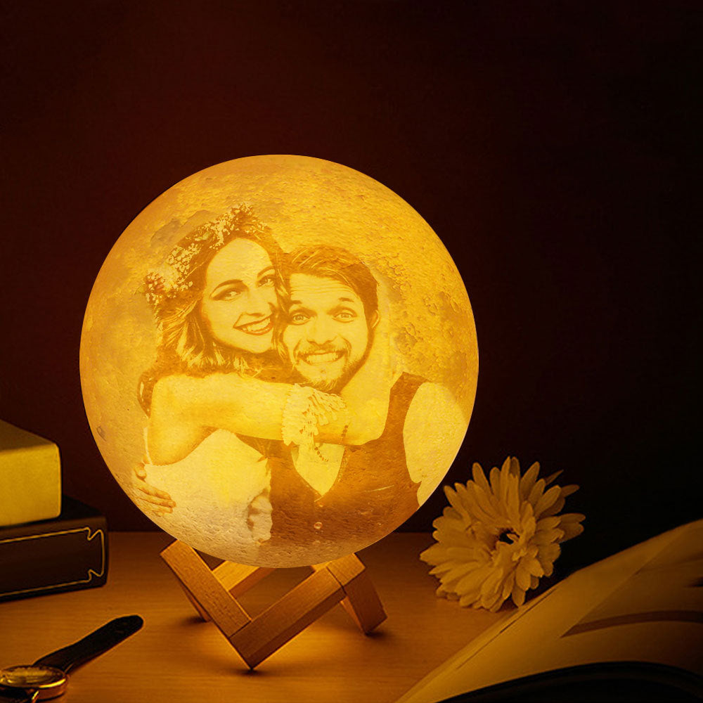 Personalized - Personalized 3D Moon Lamp with Custom Photo and Text – Unique Lunar Night Light Gift - premium material. limited stock. Order yours now and stand out with this exclusive piece!