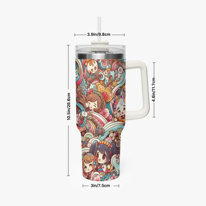 Book - Stanley cup - Car Tumbler Cup 40oz, Anime & Retro Comic Book Style Insulated Mug, Colorful Superhero Design - custom-made. limited stock. Order yours now and stand out with this exclusive piece!