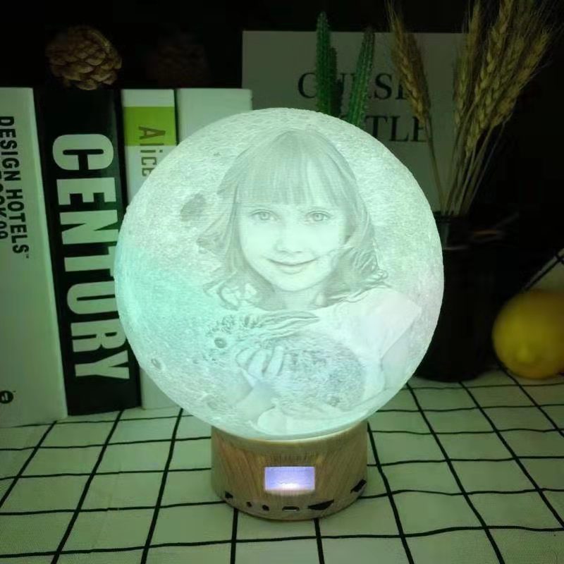 Wireless - Bluetooth Portable Speaker LED Moon Lamp – 3D Printed Wireless Speaker with Color-Changing Light for Home and Outdoor Use - custom-made. limited stock. Order yours now and stand out with this exclusive piece!